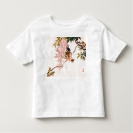 CUSTOM NAME T-SHIRT GIRL SMÅBARN JAPANESE BIRD