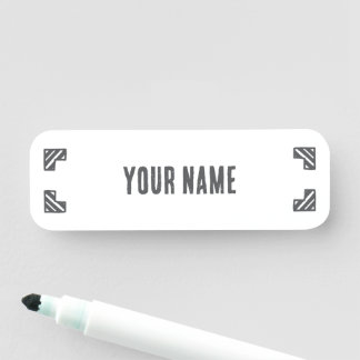 Custom Name Tag – Corner Brackets Namnbricka