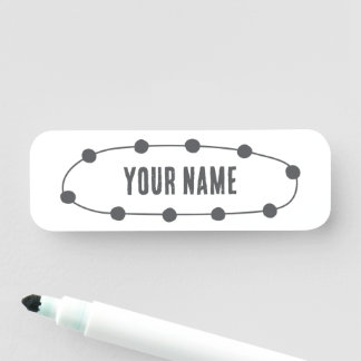 Custom Name Tag – Dotted Oval Namnbricka
