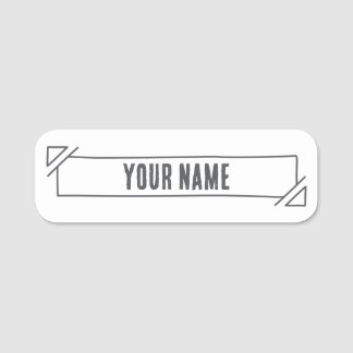 Custom Name Tag – Hand Drawn Banner Namnbricka