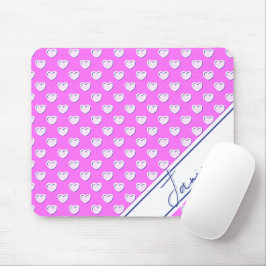 Custom Name Template Pink And White Cute Hearts Musmatta