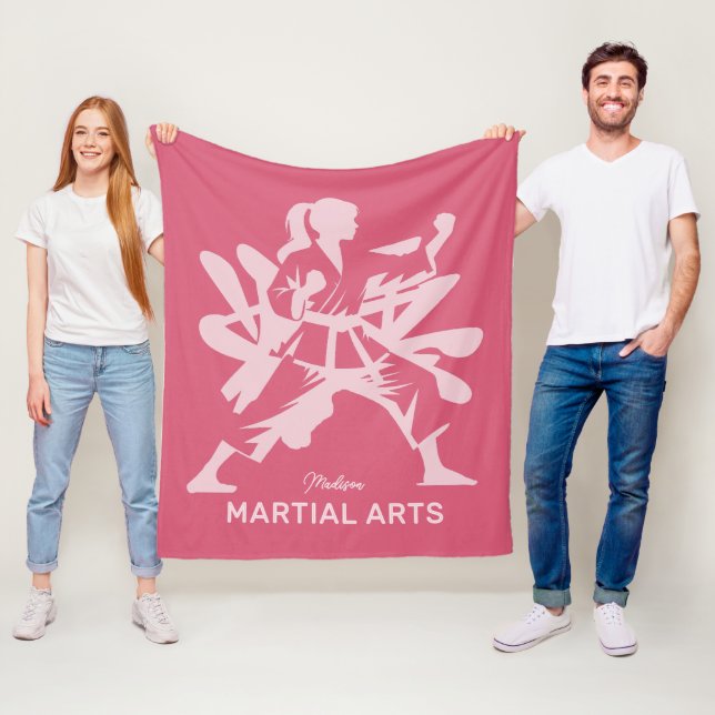 Custom Name, Text & Color Martial Arts Fleecefilt (På plats)