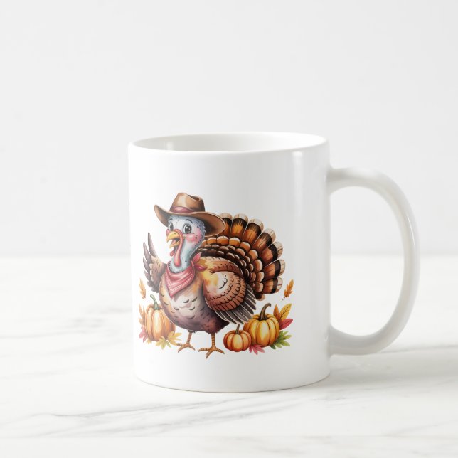 Custom name Thanksgiving turkey fall Kaffemugg (Höger)