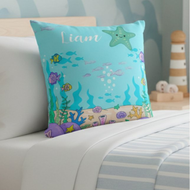  Custom Name Undersea Starfish Pillow Kudde (Skapare uppladdad)