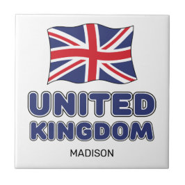 Custom Name United Kingdom Flag Kakelplatta