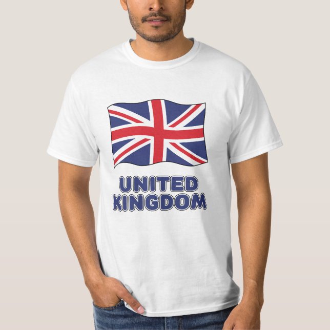 Custom Name United Kingdom Flag T Shirt (Framsida)