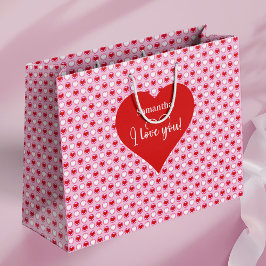 Custom Name Valentine Bag With I Love You Hearts