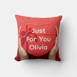 Custom name valentine gift cozy romantic kudde