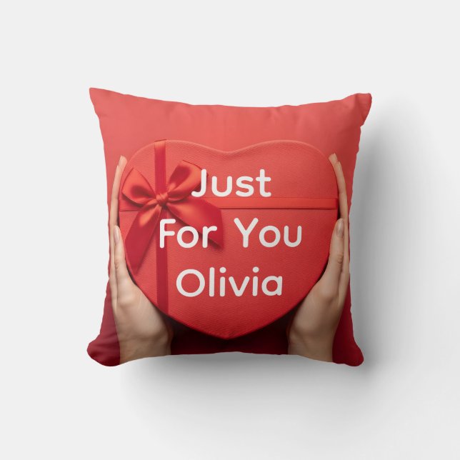 Custom name valentine gift cozy romantic kudde (Framsida)