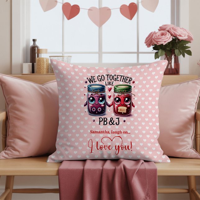 Custom Name Valentine Pillow Cute Food Art Kudde (Custom Name Valentine Pillow Cute Food Art)