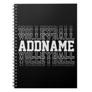 CUSTOM NAME Vanishing Volleyball Logotyp Player Anteckningsbok