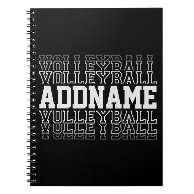 CUSTOM NAME Vanishing Volleyball Logotyp Player Anteckningsbok (Framsidan)