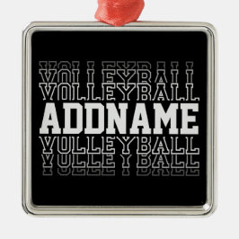CUSTOM NAME Vanishing Volleyball Logotyp Player Julgransprydnad Metall