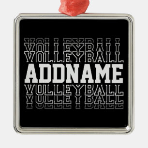 CUSTOM NAME Vanishing Volleyball Logotyp Player Julgransprydnad Metall