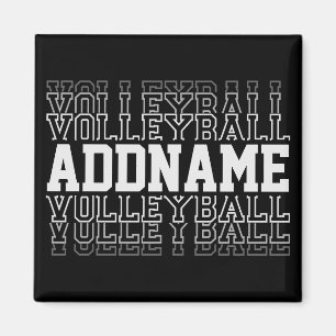 CUSTOM NAME Vanishing Volleyball Logotyp Player Magnet