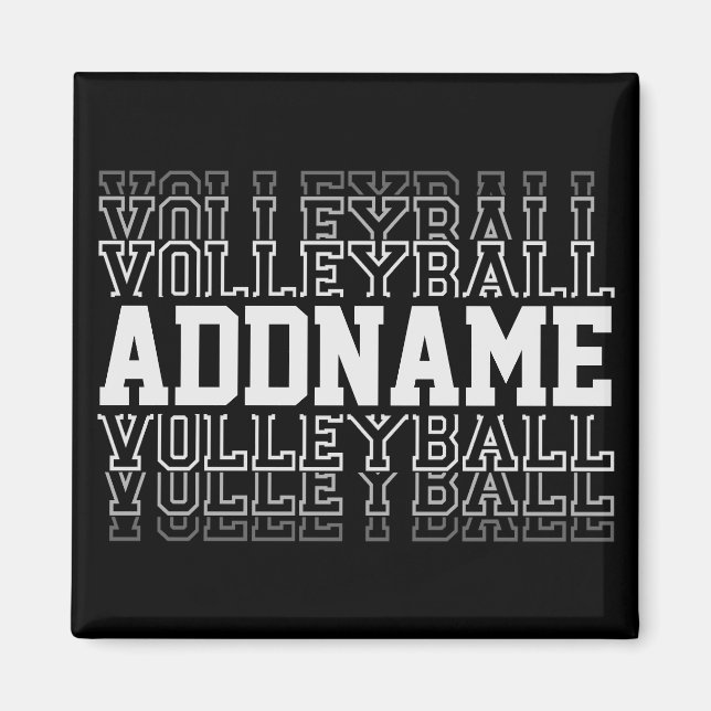 CUSTOM NAME Vanishing Volleyball Logotyp Player Magnet (Framsidan)