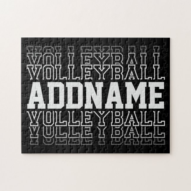 CUSTOM NAME Vanishing Volleyball Logotyp Player Pussel (Horisontell)