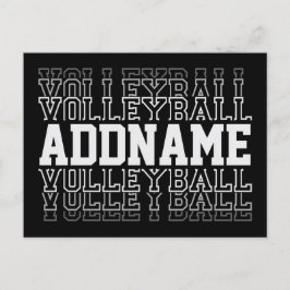 CUSTOM NAME Vanishing Volleyball Logotyp Player Vykort