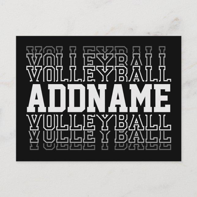 CUSTOM NAME Vanishing Volleyball Logotyp Player Vykort (Framsida)