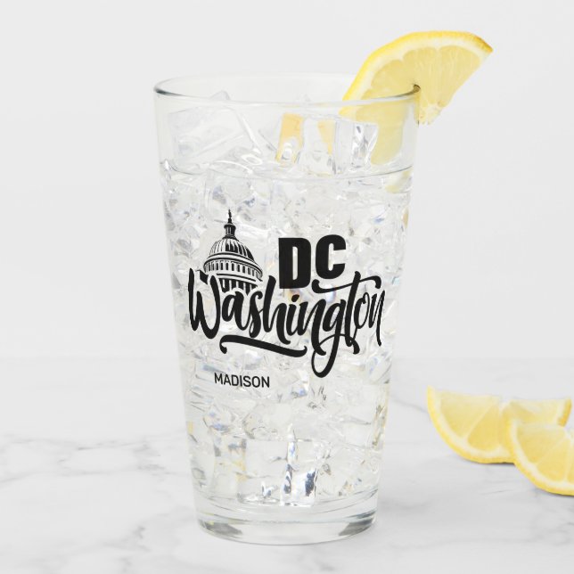 Custom Name Washington DC Glaskopp (Bakside Is)