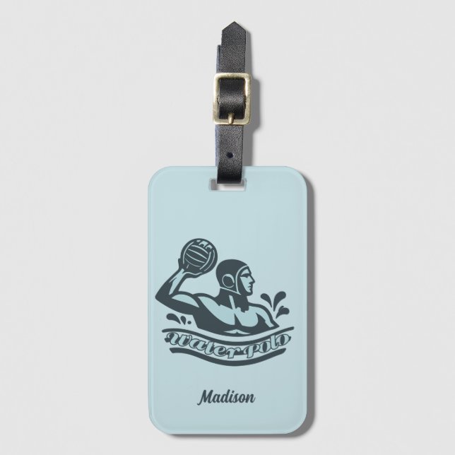 Custom Name Water Polo Bagagebricka (Framsida vertikal)
