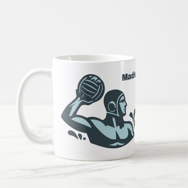 Custom Name Water Polo Kaffemugg (Vänster)