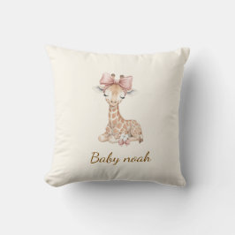 Custom Name Watercolor Giraffe Baby Blanket - Pers Kudde