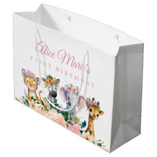 Custom Name Watercolor Safari Animal Birthday