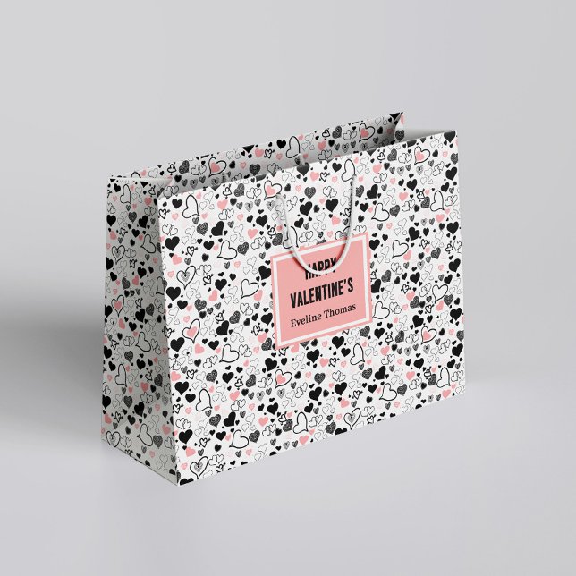 Custom Name Wedding Heart Sketch Gift Wrapping Bag (Custom Name Wedding Heart Sketch Gift Wrapping Bag)