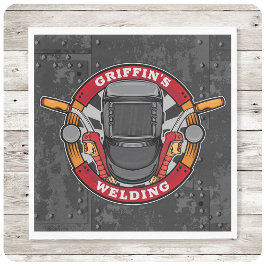 Custom NAME Welder Metal Fabricator Welding Shop Pappersservett
