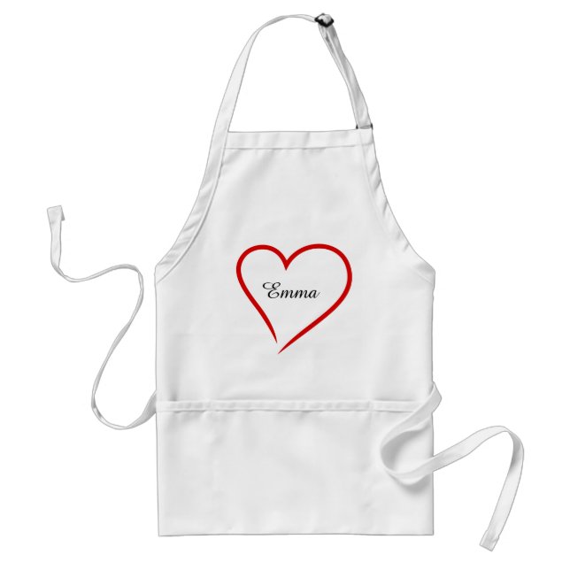 Custom Name with Heart – Perfect Chef Gift Förkläde (Framsidan)