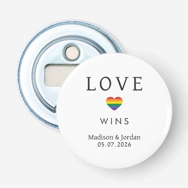 Custom Names / Text Rainbow LOVE Flasköppnare (Framsidan)