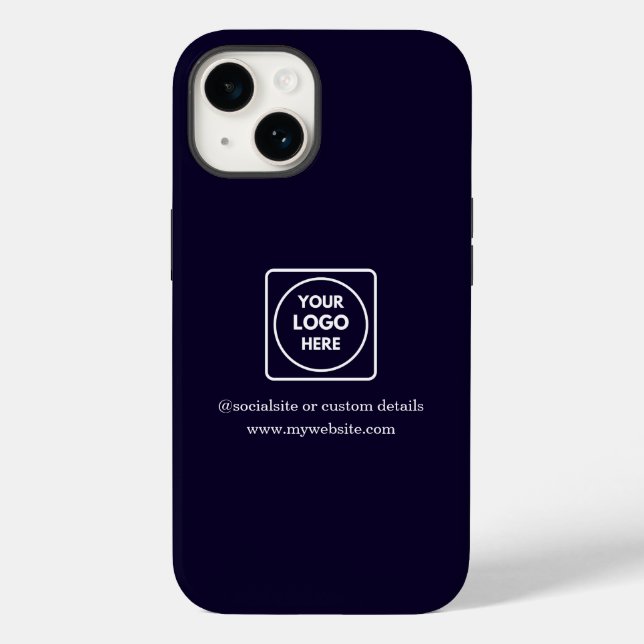 Custom Navy Blue Business Logo iphone case (Baksida)