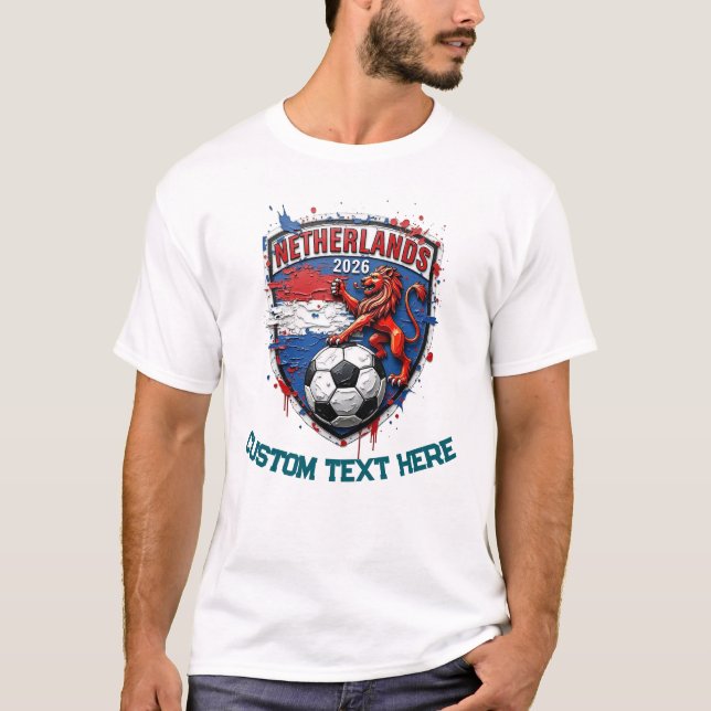 Custom Netherlands National Soccer Football Fan T Shirt (Framsida)