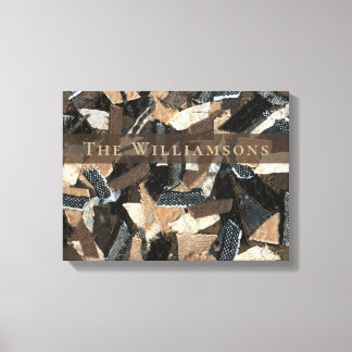 Custom Neutral Abstract Stripes Patchwork Aspect  Canvastryck