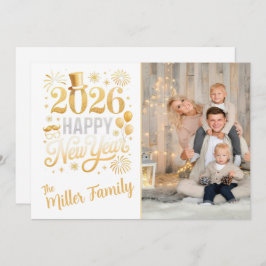 Custom New Year Photo Holiday Card  Julkort