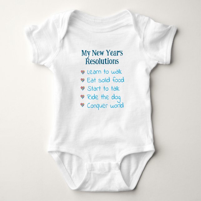 Custom New Year's Resolutions, Boy, Funny    T Shirt (Framsida)