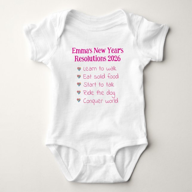 Custom New Year's Resolutions, Girl, Funny    T Shirt (Framsida)
