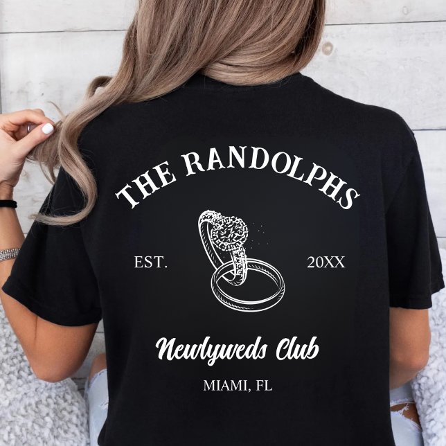 Custom Newlyweds Club Just Married Honeymoon Mrs T Shirt (Skapare uppladdad)