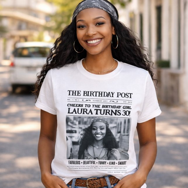 Custom Newspaper Shirt, Fun Personalized Birthday T Shirt (Custom Newspaper Shirt, Fun Personalized Birthday T-Shirt)