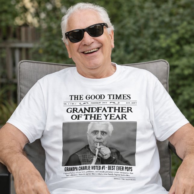 Custom Newspaper Shirt, Grandfather of the Year T Shirt (Custom Newspaper Shirt, Grandfather of the Year T-Shirt)