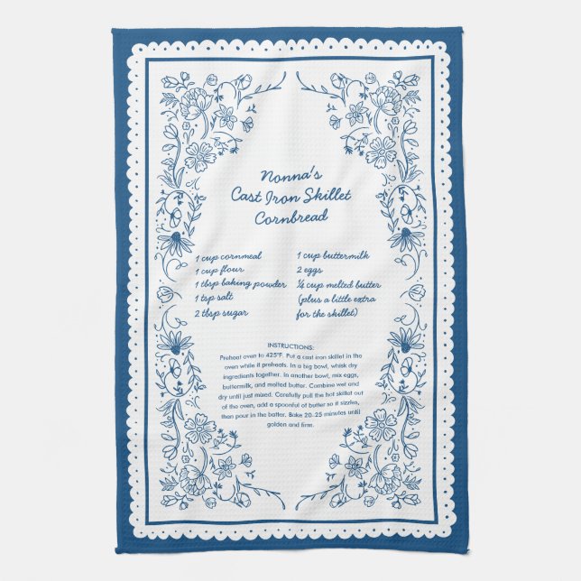 Custom Nonna’s Recipe Keepsake Tea Towel Kökshandduk (Vertikal)