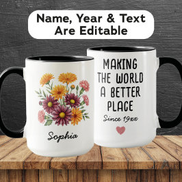 Custom November Birth Flower - Personalized Name Mugg