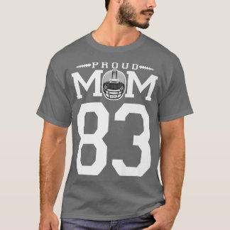 Custom Number 83 Proud Football Mom Personalized F T Shirt