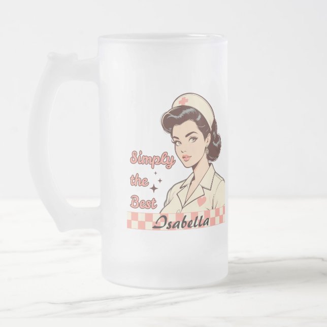 Custom Nurse Simply the Best Frostat Ölglas (Vänster)