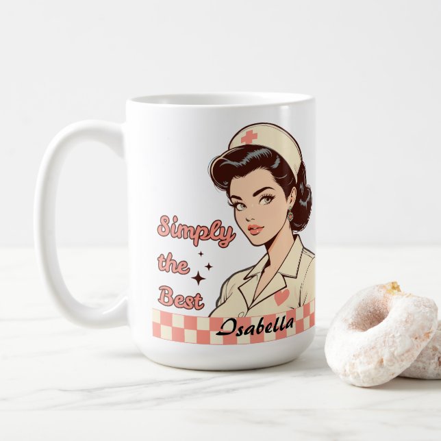 Custom Nurse Simply the Best Kaffemugg (Med munk)
