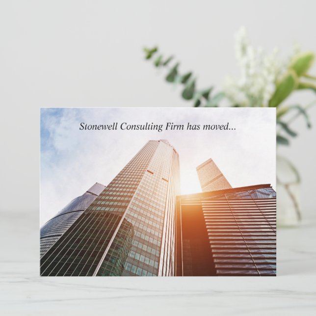 Custom Office Building Photograph Business Moving Meddelande (Stående Fram)