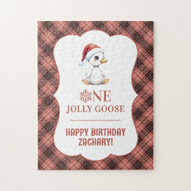 Custom One Jolly Goose December First Birthday Pussel (Vertikal)