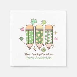 Custom One Lucky Teacher School Party Pappersservett
