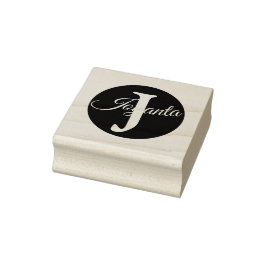 Custom  orange greay blue Monogram Elegant Stämpel